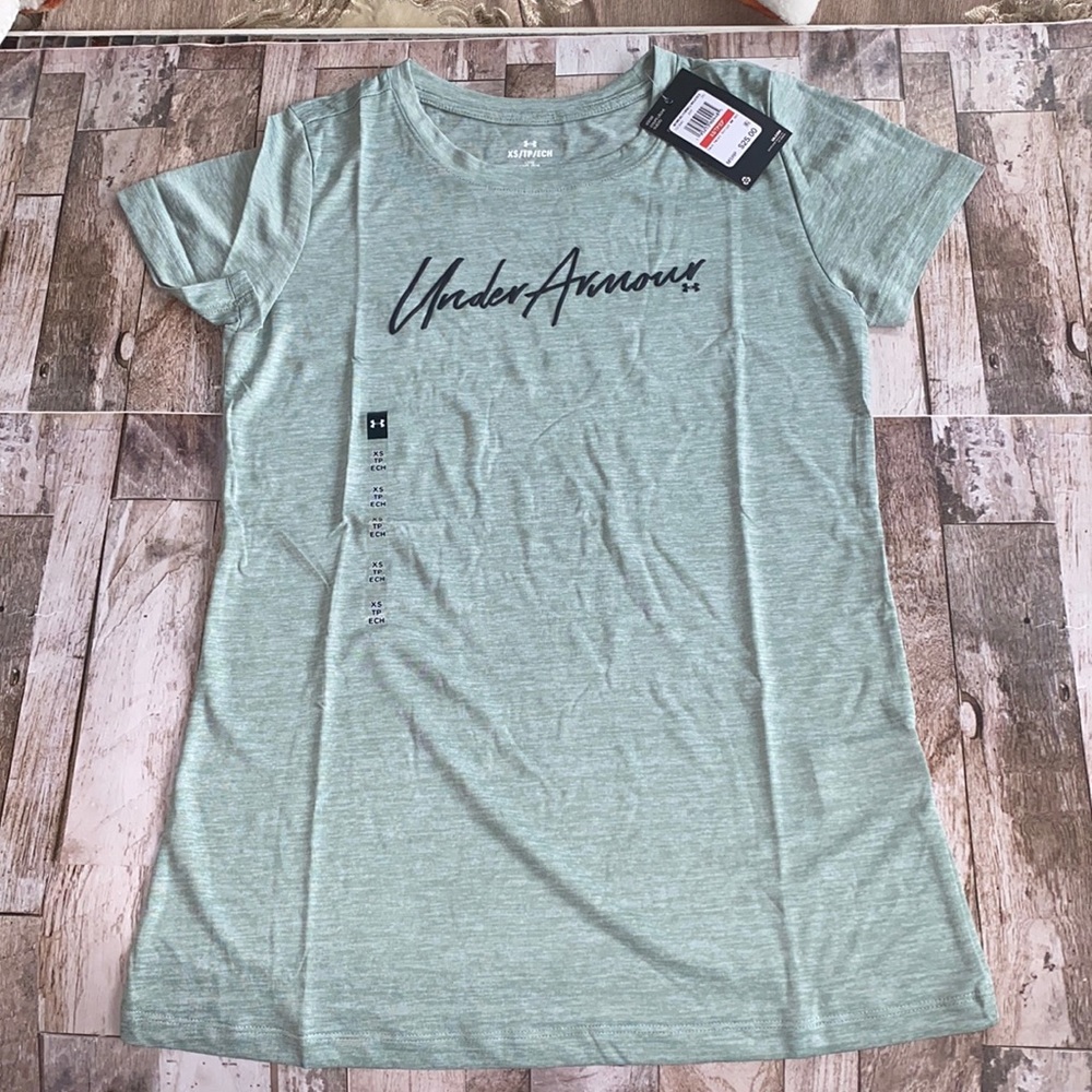NWT - Under Armour Tech Twist Script - Opal Green